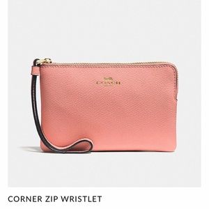 AUTHENTIC COACH Wristlet Wallet, Light Coral, NWT